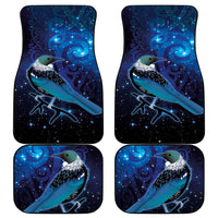 New Zealand Tui Bird Car Mats The Pleiades Star Cluster and Koru Tribal Tattoo Galaxy Vibe LT03 - Polynesian Pride