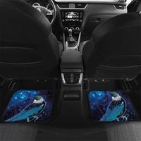 New Zealand Tui Bird Car Mats The Pleiades Star Cluster and Koru Tribal Tattoo Galaxy Vibe LT03 Set 2pcs - Back Blue - Polynesian Pride
