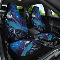 New Zealand Tui Bird Car Seat Cover The Pleiades Star Cluster and Koru Tribal Tattoo Galaxy Vibe LT03 One Size Blue - Polynesian Pride