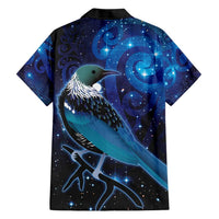 New Zealand Tui Bird Hawaiian Shirt The Pleiades Star Cluster and Koru Tribal Tattoo Galaxy Vibe LT03 - Polynesian Pride