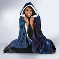 New Zealand Tui Bird Hooded Blanket The Pleiades Star Cluster and Koru Tribal Tattoo Galaxy Vibe LT03 - Polynesian Pride