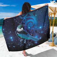 New Zealand Tui Bird Sarong The Pleiades Star Cluster and Koru Tribal Tattoo Galaxy Vibe LT03 One Size 44 x 66 inches Blue - Polynesian Pride