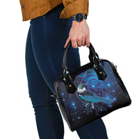 New Zealand Tui Bird Shoulder Handbag The Pleiades Star Cluster and Koru Tribal Tattoo Galaxy Vibe LT03 - Polynesian Pride