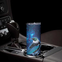 New Zealand Tui Bird Skinny Tumbler The Pleiades Star Cluster and Koru Tribal Tattoo Galaxy Vibe LT03 - Polynesian Pride