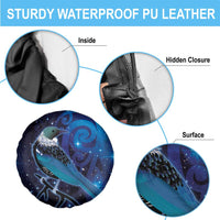 New Zealand Tui Bird Spare Tire Cover The Pleiades Star Cluster and Koru Tribal Tattoo Galaxy Vibe LT03 - Polynesian Pride