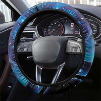 New Zealand Tui Bird Steering Wheel Cover The Pleiades Star Cluster and Koru Tribal Tattoo Galaxy Vibe LT03 - Polynesian Pride