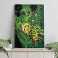 New Zealand Kkp Canvas Wall Art Silver Fern with Close up of Green Fern Leaves and Maori Tattoo LT03 - Polynesian Pride