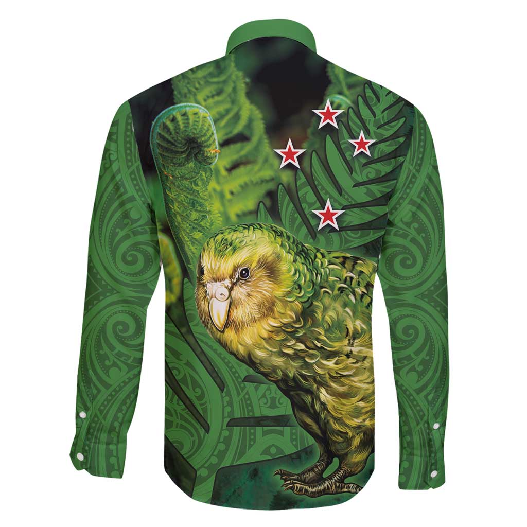 New Zealand Kkp Family Matching Tank Maxi Dress and Hawaiian Shirt Silver Fern with Close up of Green Fern Leaves and Maori Tattoo LT03 - Polynesian Pride