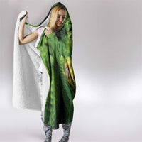 New Zealand Kkp Hooded Blanket Silver Fern with Close up of Green Fern Leaves and Maori Tattoo LT03 - Polynesian Pride