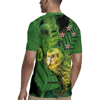 New Zealand Kkp Rugby Jersey Silver Fern with Close up of Green Fern Leaves and Maori Tattoo LT03 - Polynesian Pride