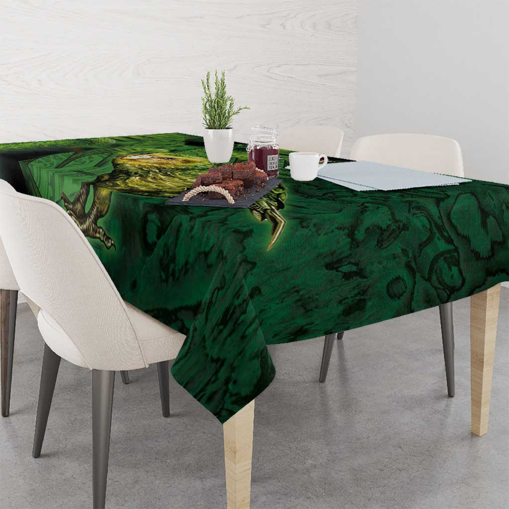 New Zealand Kkp Tablecloth Silver Fern with Close up of Green Fern Leaves and Maori Tattoo LT03 - Polynesian Pride