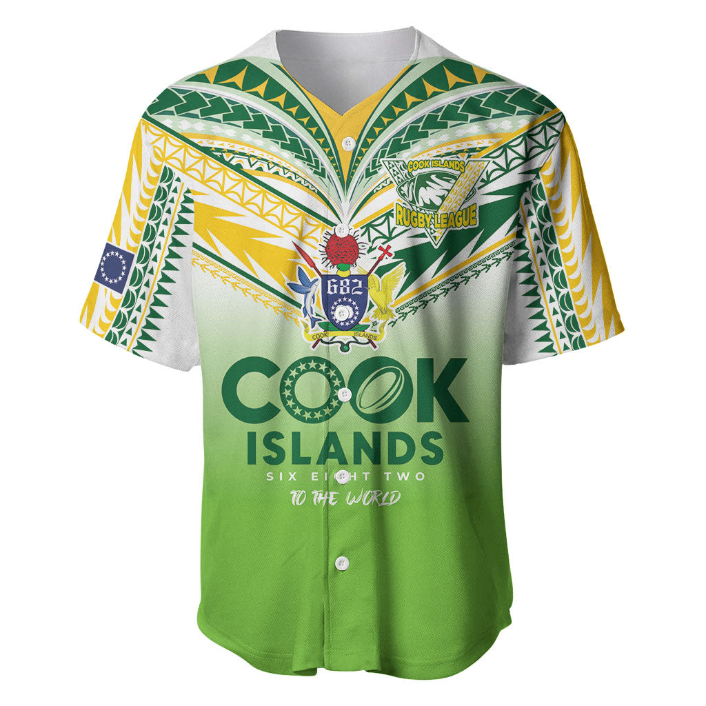 Cook Islands Rugby Baseball Jersey Six Eight Two to The World - Tatau Tribal Motif LT03 Multicolor - Polynesian Pride