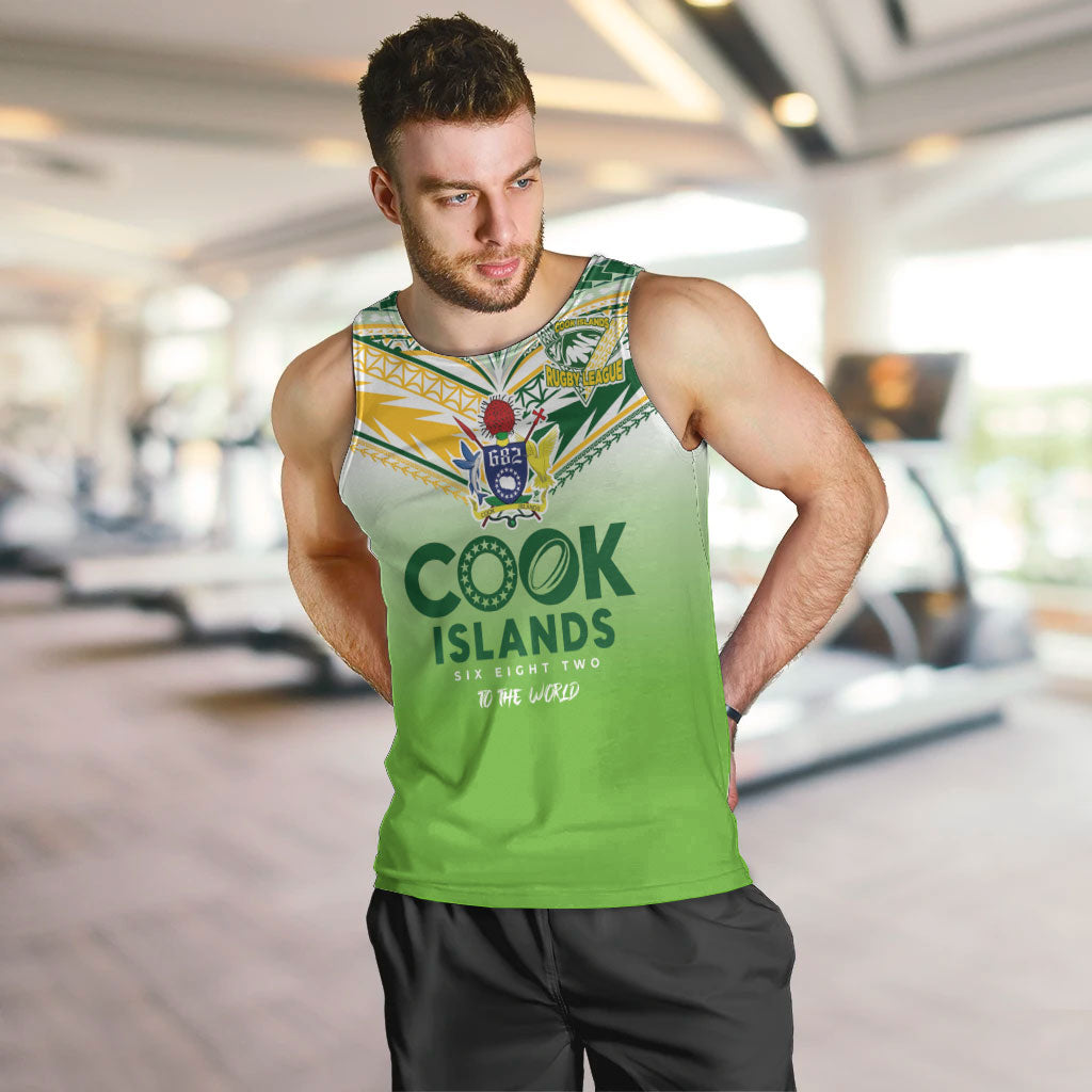 Cook Islands Rugby Men Tank Top Six Eight Two to The World - Tatau Tribal Motif LT03 Multicolor - Polynesian Pride