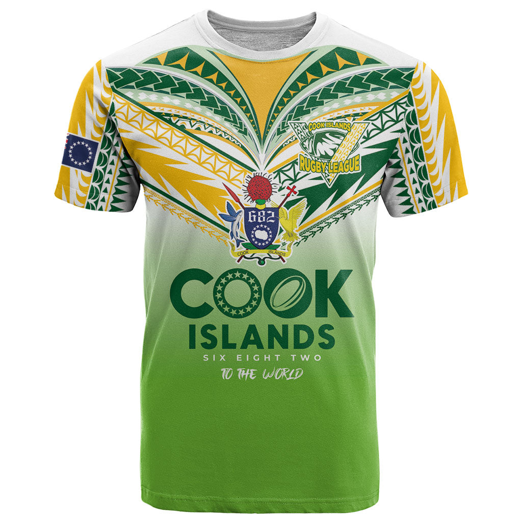 Cook Islands Rugby T Shirt Six Eight Two to The World - Tatau Tribal Motif LT03 Multicolor - Polynesian Pride