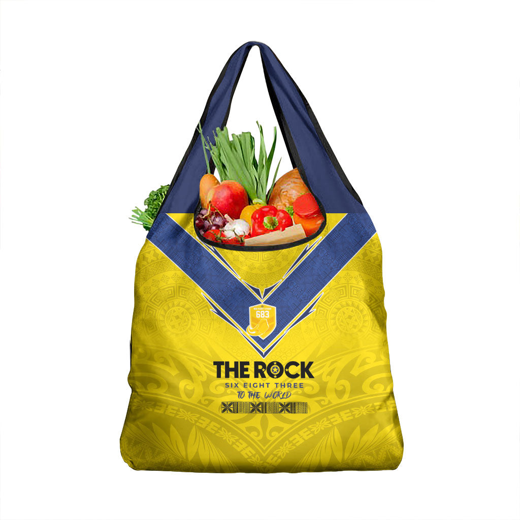 Niue Rugby Grocery Bag Six Eight Three to The World - Hiapo Tribal Motif LT03 1-pack One Size Multicolor - Polynesian Pride