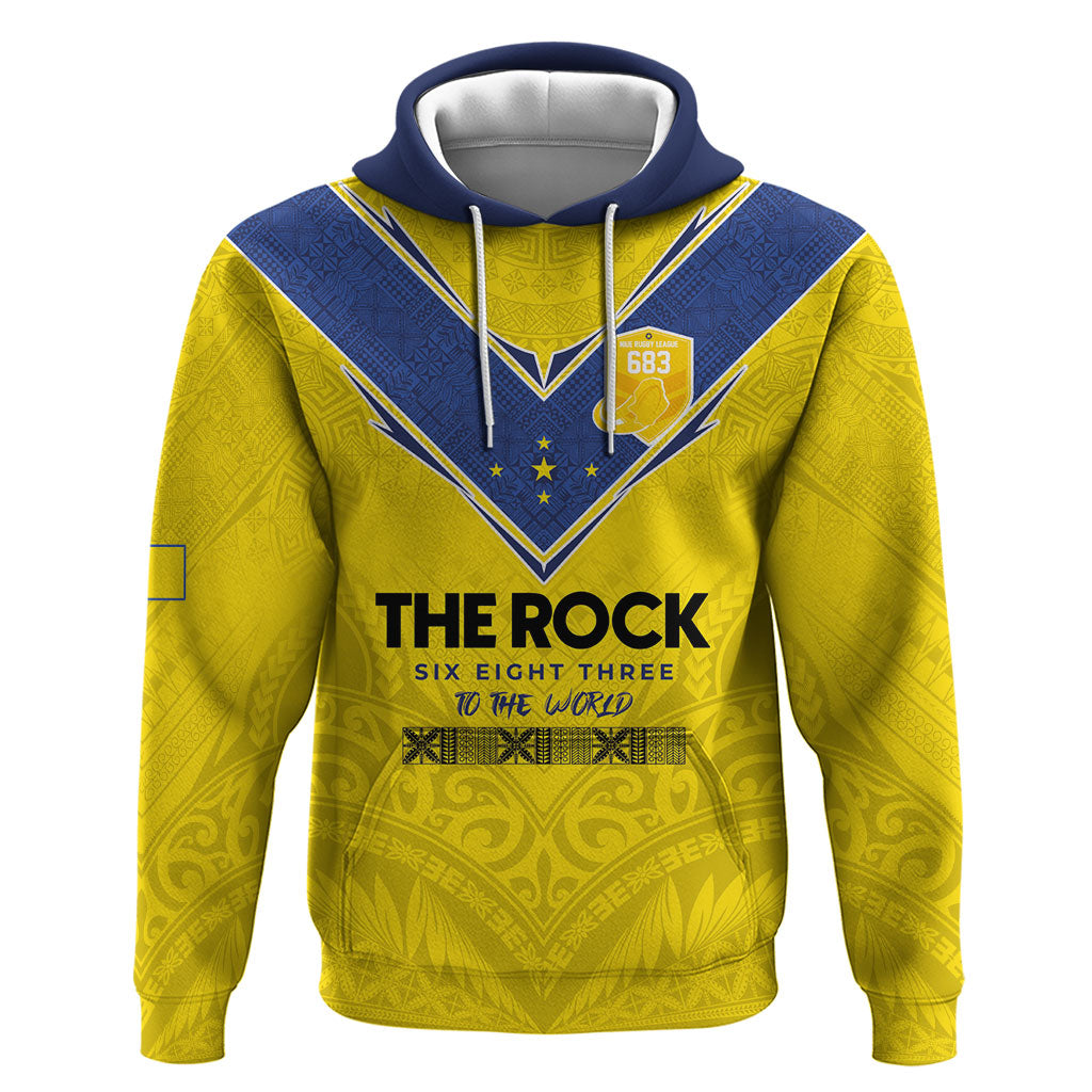 Niue Rugby Custom Hoodie Six Eight Three to The World - Hiapo Tribal Motif LT03 Pullover Hoodie Multicolor - Polynesian Pride