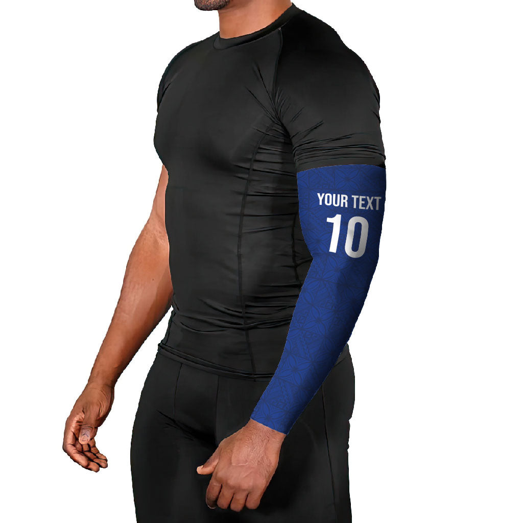 Samoa Rugby Custom Arm Sleeves Six Eight Five to The World - Pacific Motif LT03 - Polynesian Pride