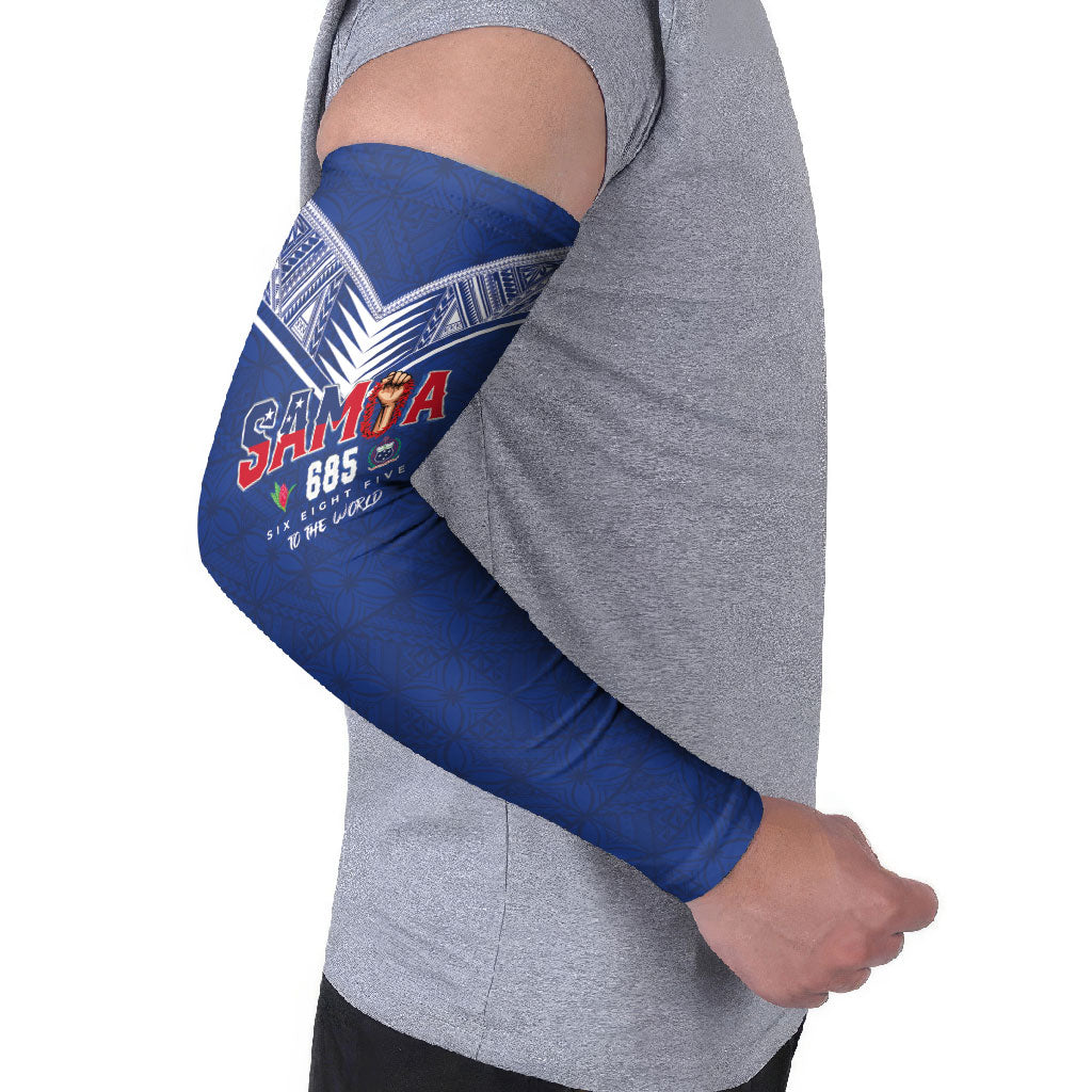 Samoa Rugby Custom Arm Sleeves Six Eight Five to The World - Pacific Motif LT03 - Polynesian Pride
