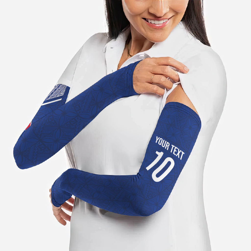 Samoa Rugby Custom Arm Sleeves Six Eight Five to The World - Pacific Motif LT03 - Polynesian Pride