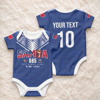 Samoa Rugby Custom Baby Onesie Six Eight Five to The World - Pacific Motif LT03 - Polynesian Pride