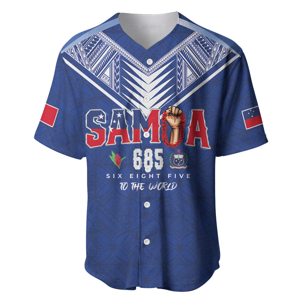 Samoa Rugby Custom Baseball Jersey Six Eight Five to The World - Pacific Motif LT03 Multicolor - Polynesian Pride