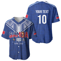 Samoa Rugby Custom Baseball Jersey Six Eight Five to The World - Pacific Motif LT03 - Polynesian Pride