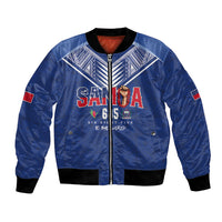 Samoa Rugby Custom Bomber Jacket Six Eight Five to The World - Pacific Motif LT03 Unisex Multicolor - Polynesian Pride