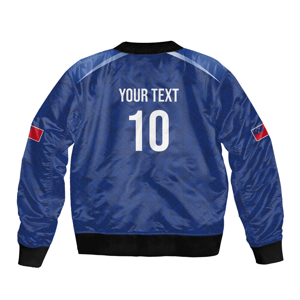 Samoa Rugby Custom Bomber Jacket Six Eight Five to The World - Pacific Motif LT03 - Polynesian Pride