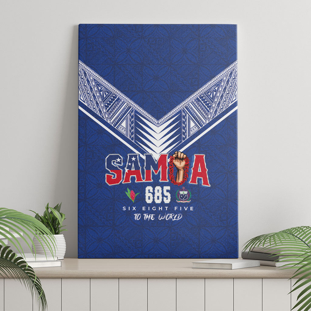 Samoa Rugby Canvas Wall Art Six Eight Five to The World - Pacific Motif LT03 - Polynesian Pride