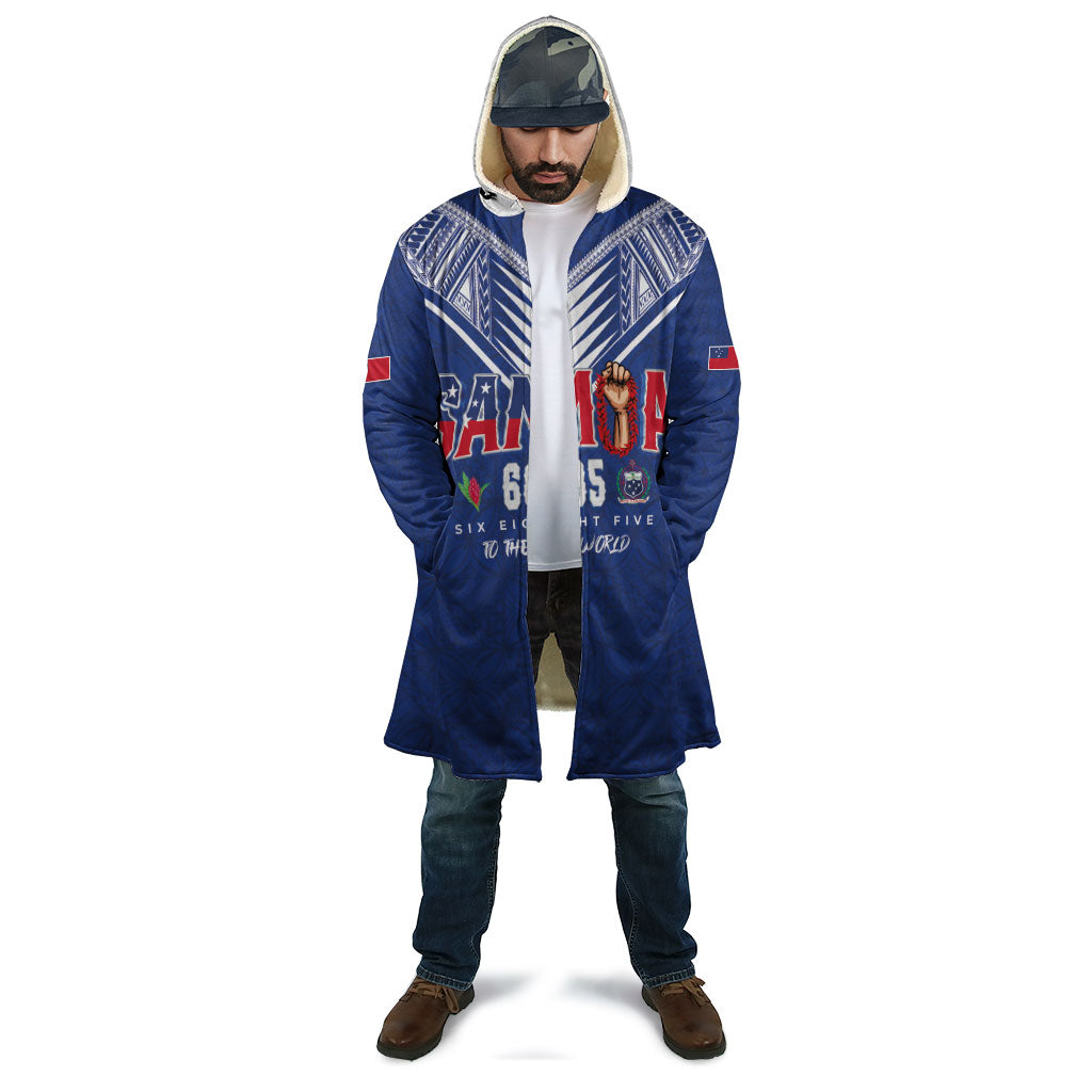 Samoa Rugby Custom Cloak Six Eight Five to The World - Pacific Motif LT03 - Polynesian Pride