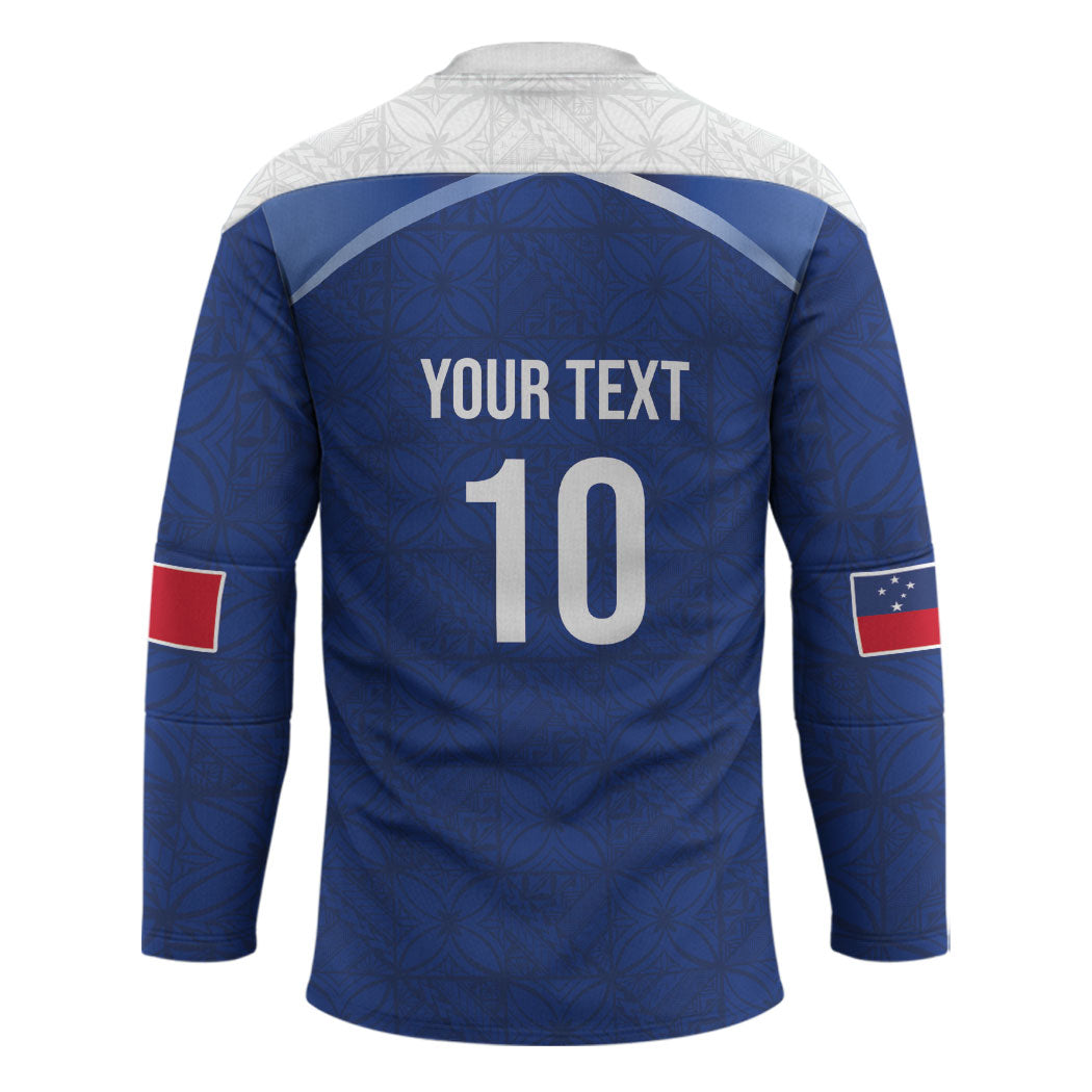 Samoa Rugby Custom Hockey Jersey Six Eight Five to The World - Pacific Motif LT03 - Polynesian Pride