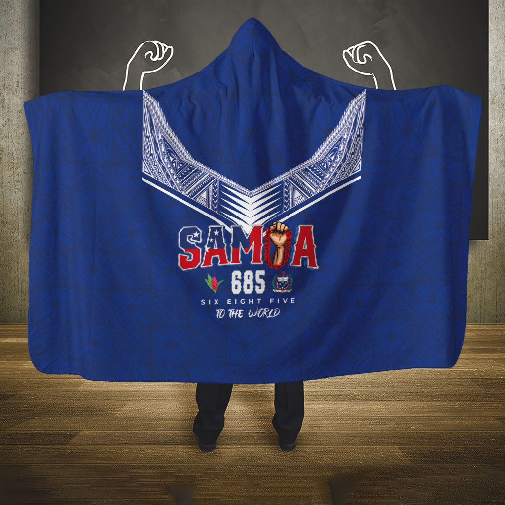 Samoa Rugby Hooded Blanket Six Eight Five to The World - Pacific Motif LT03 - Polynesian Pride