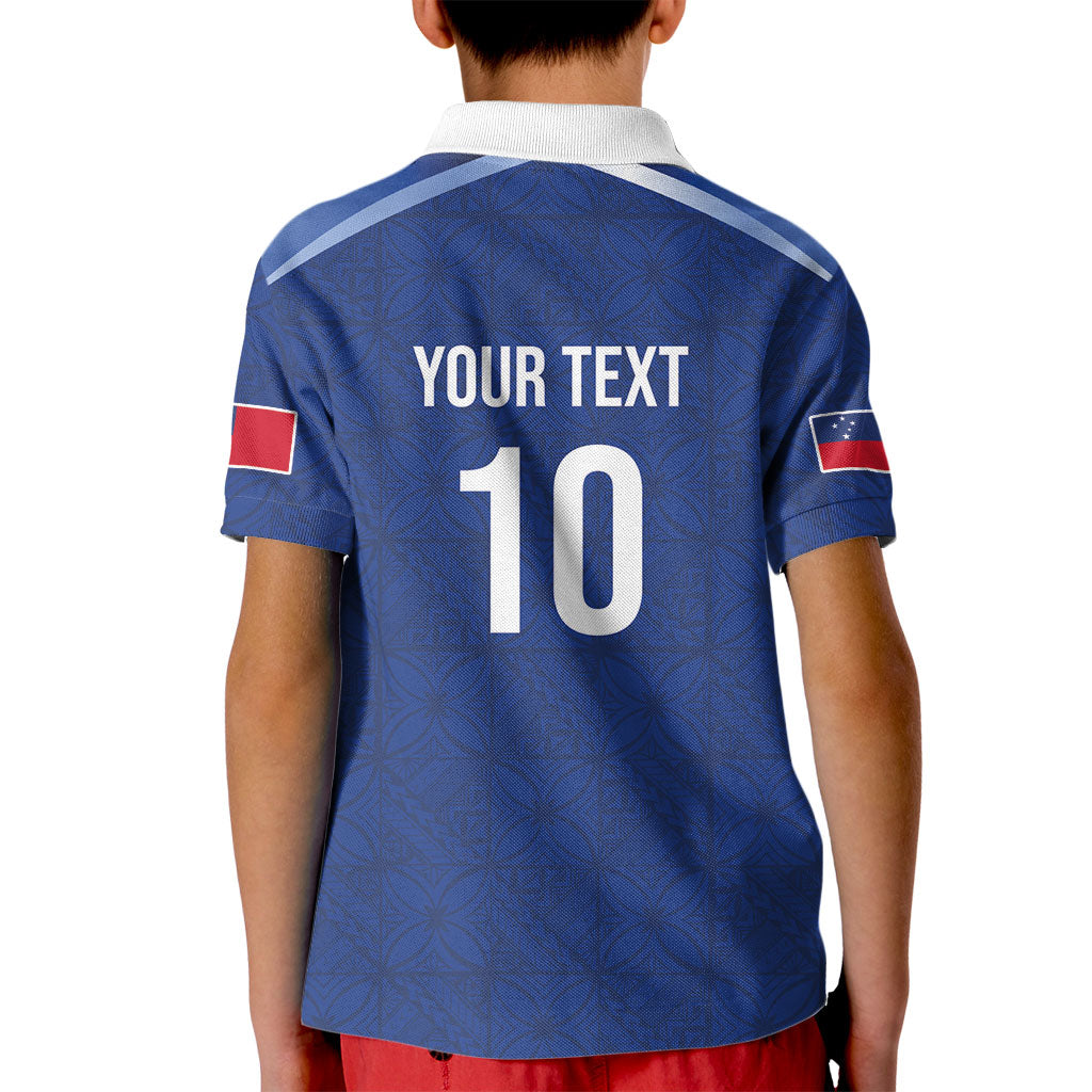 Samoa Rugby Custom Kid Polo Shirt Six Eight Five to The World - Pacific Motif LT03 - Polynesian Pride