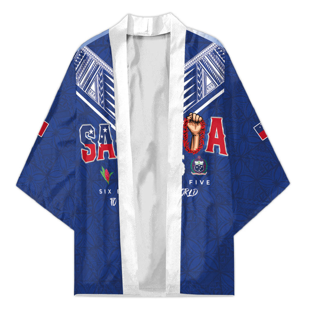 Samoa Rugby Custom Kimono Six Eight Five to The World - Pacific Motif LT03 Unisex Multicolor - Polynesian Pride