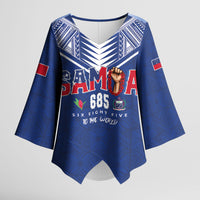 Samoa Rugby Custom Kimono Sleeve Blouse Six Eight Five to The World - Pacific Motif LT03 Female Multicolor - Polynesian Pride