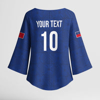 Samoa Rugby Custom Kimono Sleeve Blouse Six Eight Five to The World - Pacific Motif LT03 - Polynesian Pride