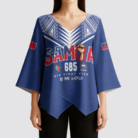 Samoa Rugby Custom Kimono Sleeve Blouse Six Eight Five to The World - Pacific Motif LT03 - Polynesian Pride