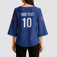 Samoa Rugby Custom Kimono Sleeve Blouse Six Eight Five to The World - Pacific Motif LT03 - Polynesian Pride