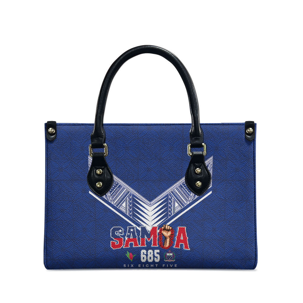 Samoa Rugby Leather Bag Six Eight Five to The World - Pacific Motif LT03 - Polynesian Pride