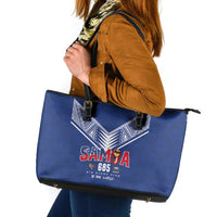 Samoa Rugby Leather Tote Bag Six Eight Five to The World - Pacific Motif LT03 Multicolor - Polynesian Pride