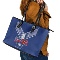 Samoa Rugby Leather Tote Bag Six Eight Five to The World - Pacific Motif LT03 - Polynesian Pride