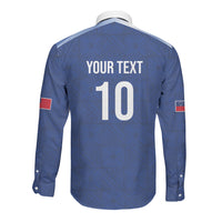 Samoa Rugby Custom Long Sleeve Button Shirt Six Eight Five to The World - Pacific Motif LT03 - Polynesian Pride