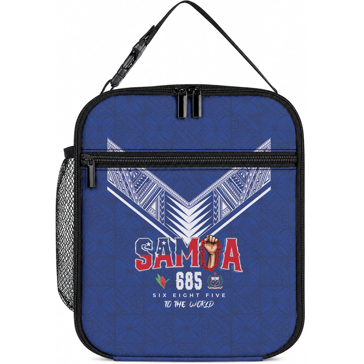 Samoa Rugby Lunch Bag Six Eight Five to The World - Pacific Motif LT03 10.2 × 8.3 × 4.3 inch Multicolor - Polynesian Pride