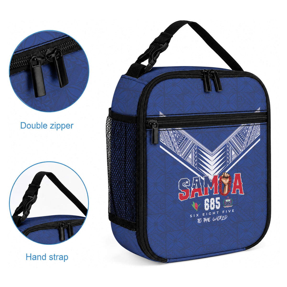 Samoa Rugby Lunch Bag Six Eight Five to The World - Pacific Motif LT03 - Polynesian Pride