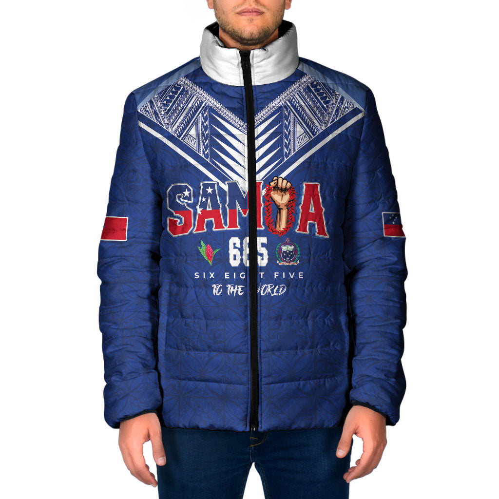 Samoa Rugby Custom Padded Jacket Six Eight Five to The World - Pacific Motif LT03 Men Multicolor - Polynesian Pride