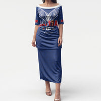 Samoa Rugby Custom Puletasi Six Eight Five to The World - Pacific Motif LT03 Long Dress Multicolor - Polynesian Pride