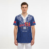 Samoa Rugby Custom Scrub Top Six Eight Five to The World - Pacific Motif LT03 - Polynesian Pride