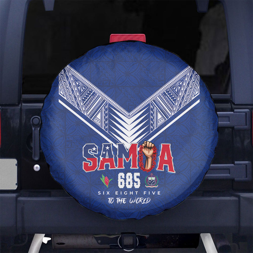Samoa Rugby Spare Tire Cover Six Eight Five to The World - Pacific Motif LT03 No hole Multicolor - Polynesian Pride