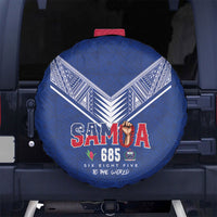 Samoa Rugby Spare Tire Cover Six Eight Five to The World - Pacific Motif LT03 No hole Multicolor - Polynesian Pride