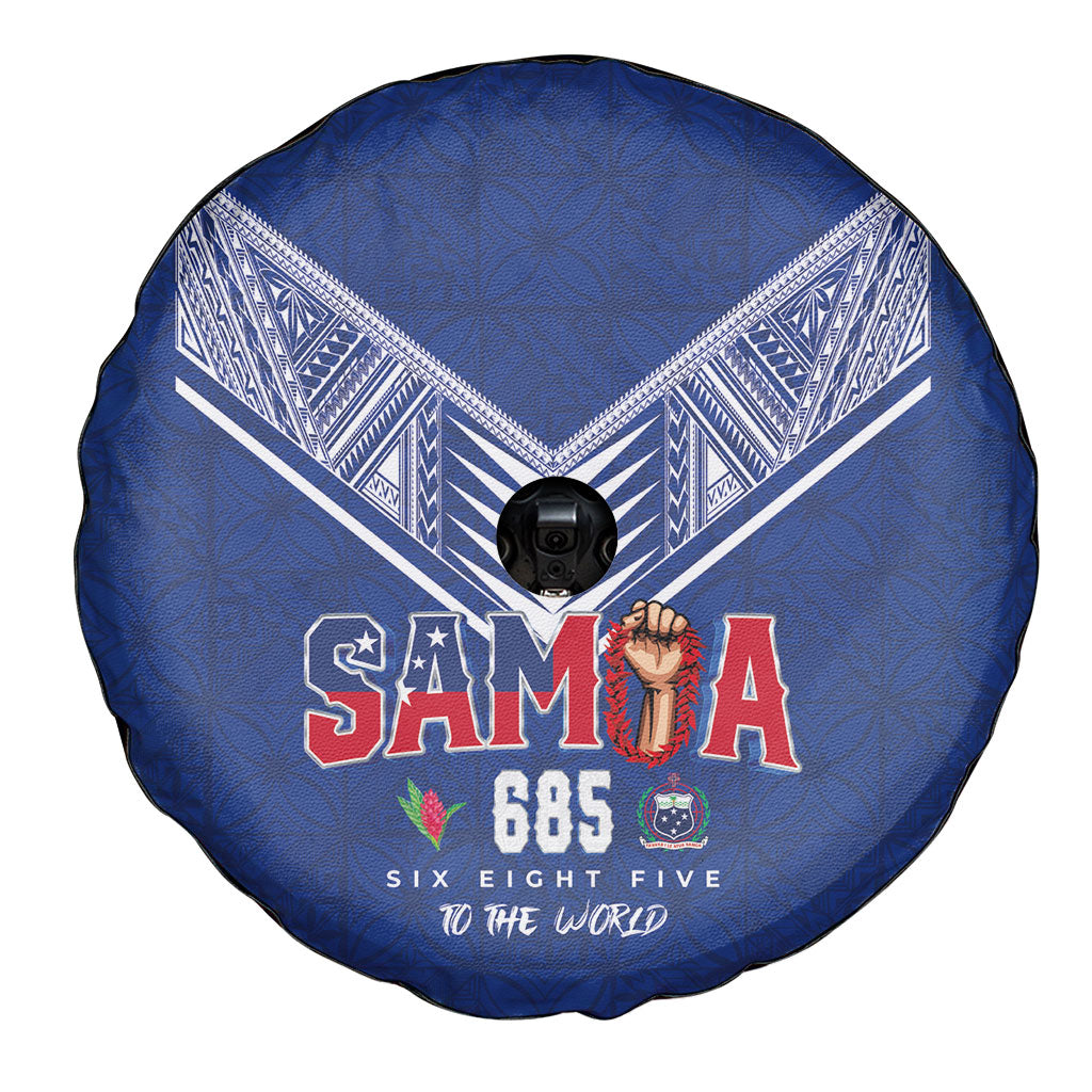Samoa Rugby Spare Tire Cover Six Eight Five to The World - Pacific Motif LT03 - Polynesian Pride
